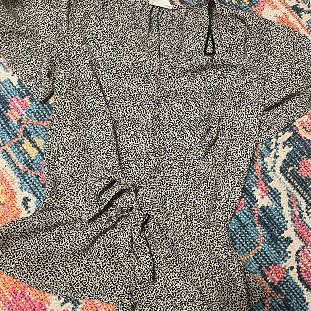 Black and white print blouse